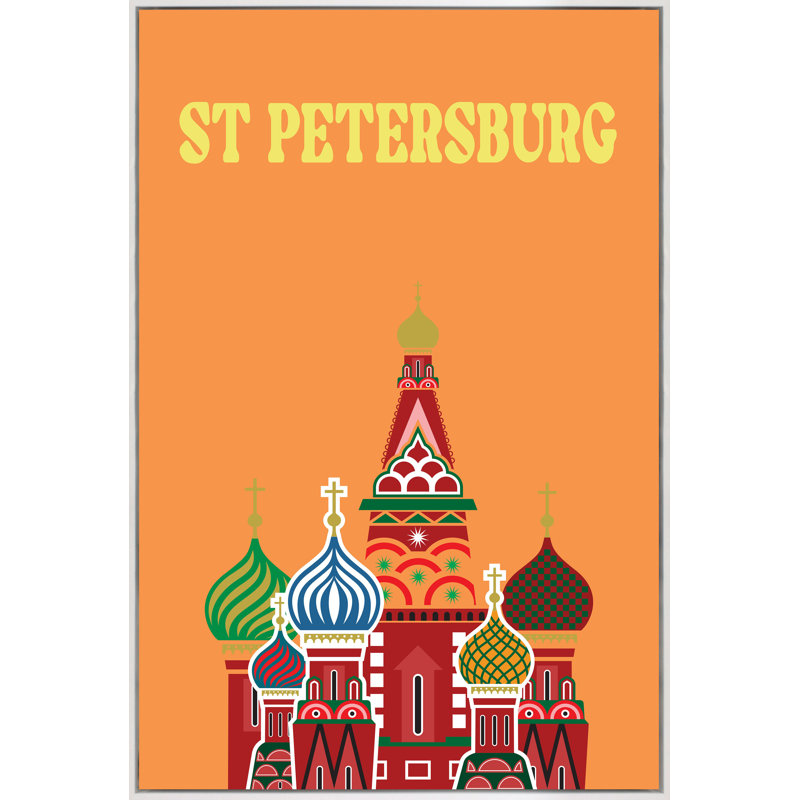 «St. Pétersbourg» par Yaffa G - reproduction sur toile, Encadré gris, H 41 po x l 27 po