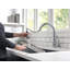 Robinet de cuisine en nickel brossé avec douchette rétractable Leland, robinet d'évier de cuisine monotrou traditionnel, poignée simple, acier inoxydable arctique-2036959500