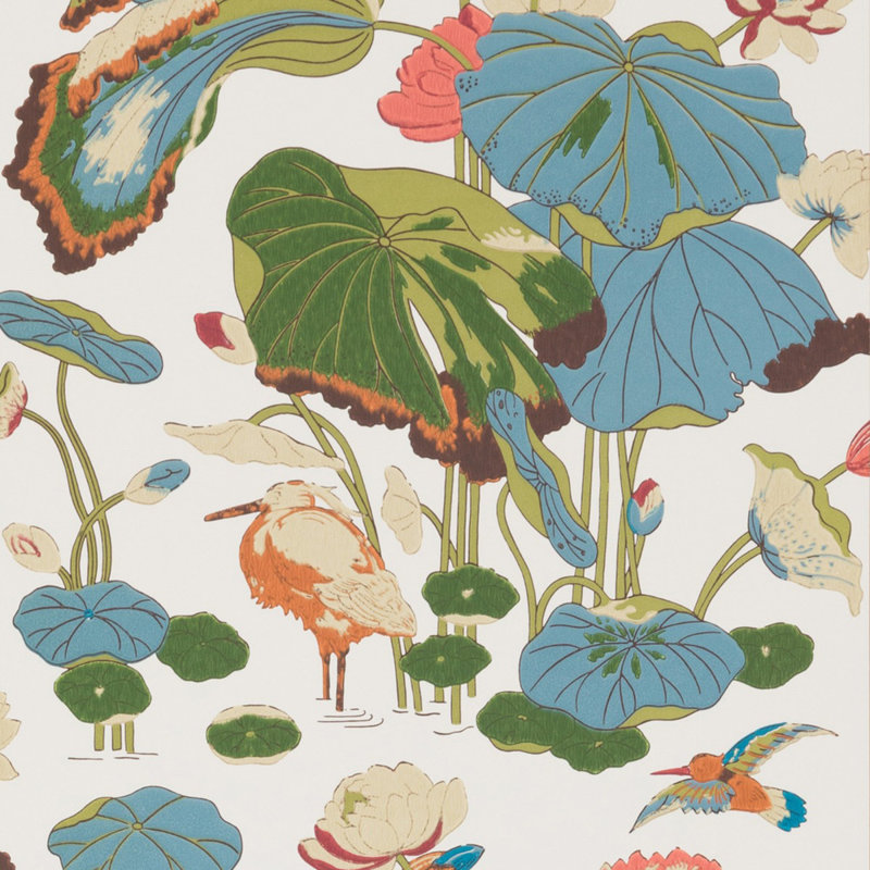 32.82' L x 20.49" W Wallpaper Roll, Blue/Green