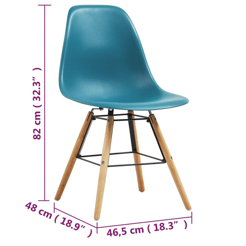 Table de salle à manger Vidaxl et table brun, chaises bleues