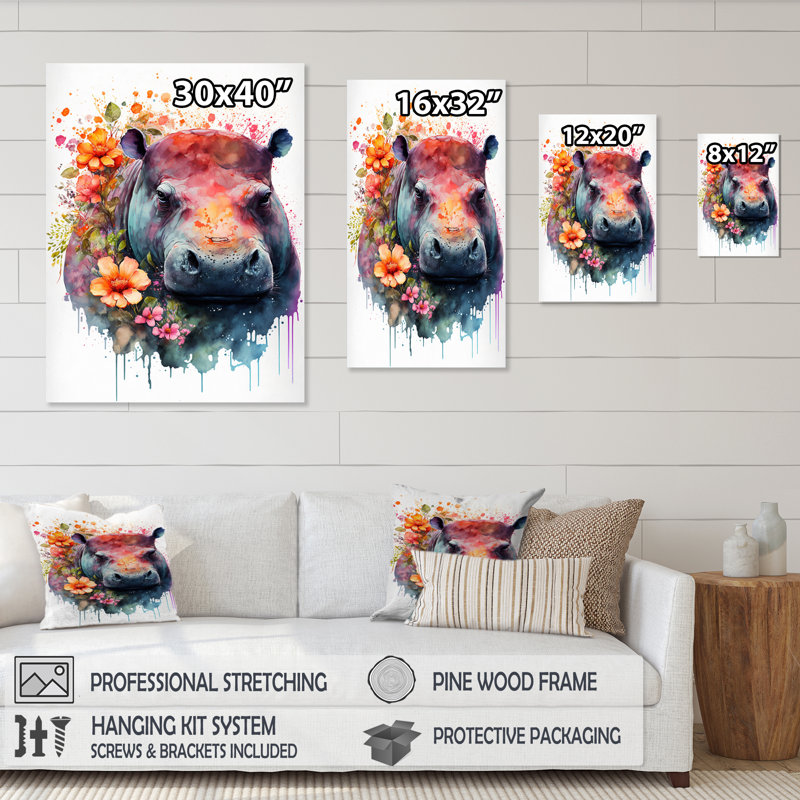 Art floral mignon - Peinture sur toile, H 20 po x l 12 po x P 1 po, Toile tendue