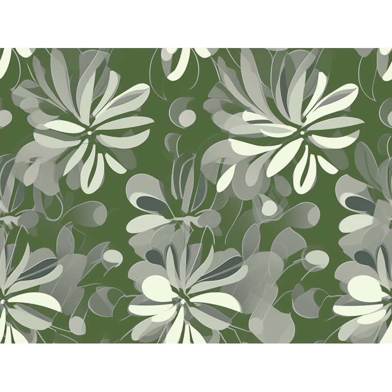 Motif de rideaux à motif floral vert - 6037, L 40 po x L 61 po