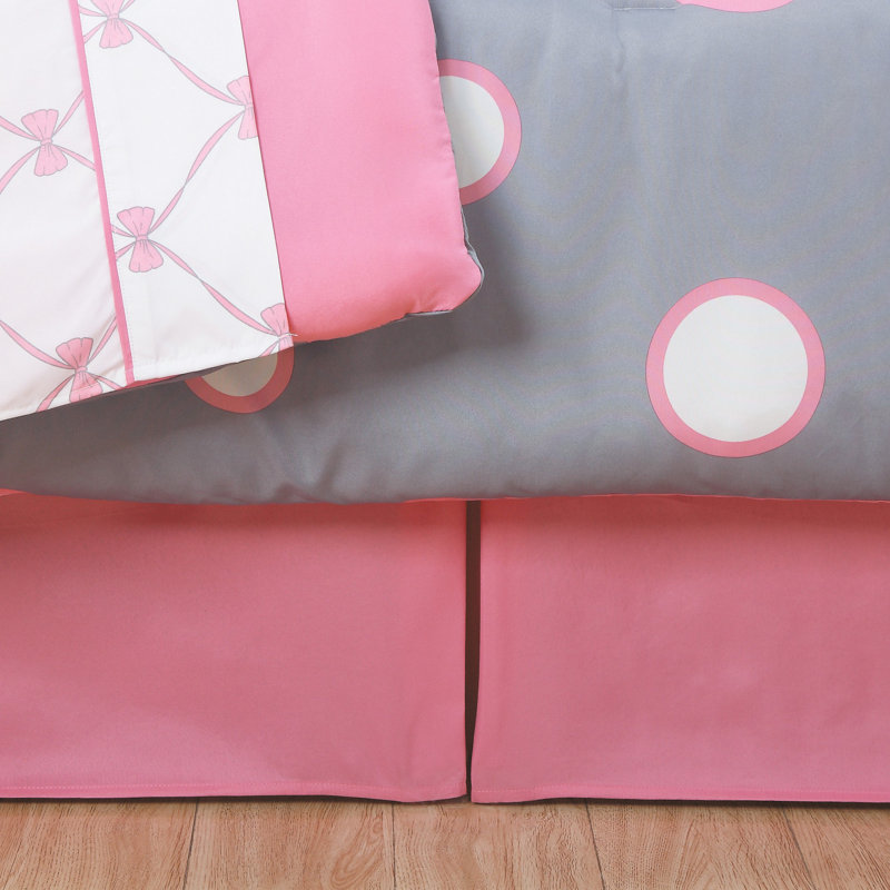 Sophie Polka Dot Bed-in-a-Bag Comforter Set, Full, Pink/Gray