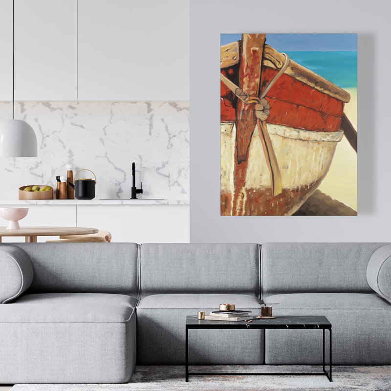 Toile de bateau à rame attaché | Bateau bleu, décoration intérieure