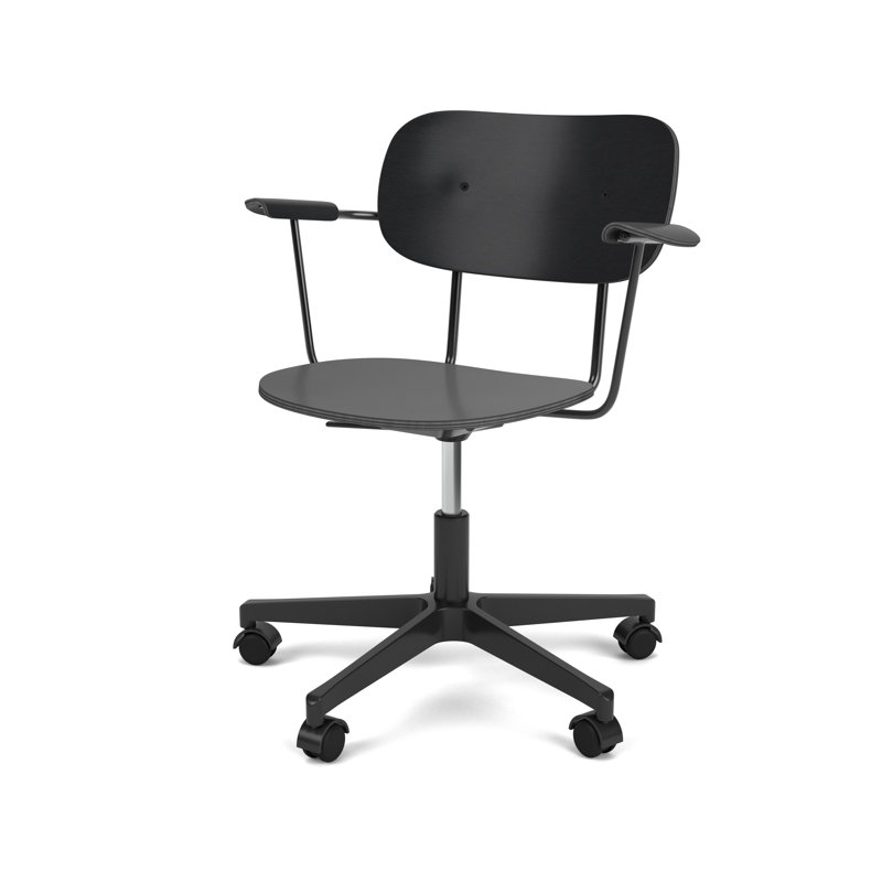 Co Swivel Task Chair, Black Oak/Black