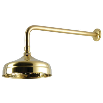Pomme de douche ronde en laiton avec bras de douche de 17 po Kingston