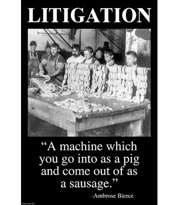« litige » par wilbur pierce, affiche rétro