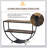 Rustic Industrial Design Demilune Shape Textured Metal Distressed Wood Console Table