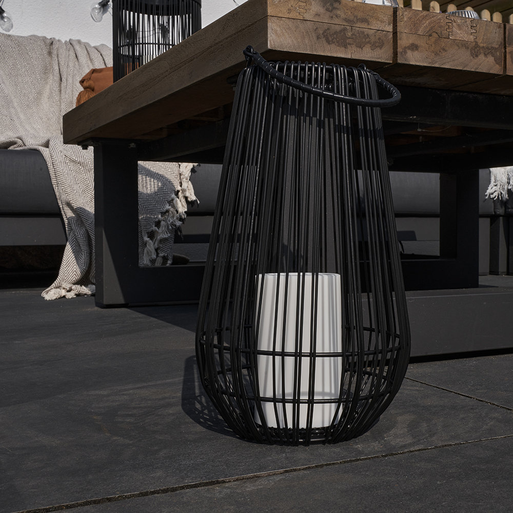 Capirano Black Battery Powered Integrated LED Outdoor Lantern