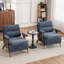 Chaise d'appoint rembourrée de style Mid-Century avec pieds en bois massif-1606626593
