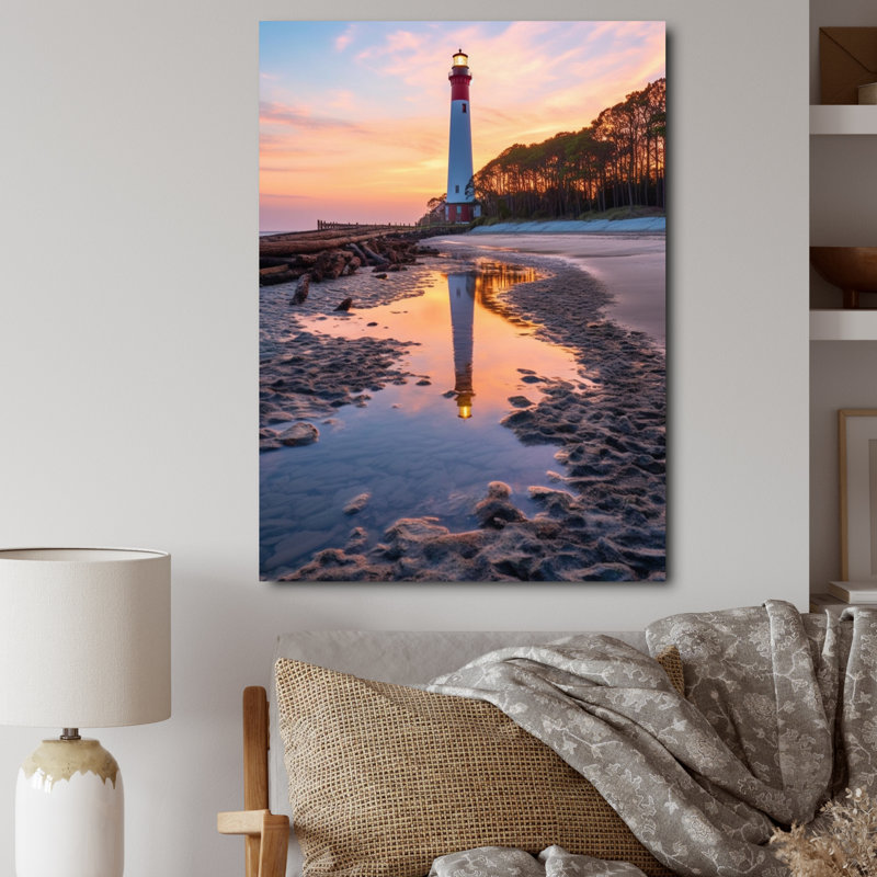 Phare, île de chasse, Caroline du Sud, reproduction sur toile, H 32 po x l 24 po x P 1 po, Toile tendue