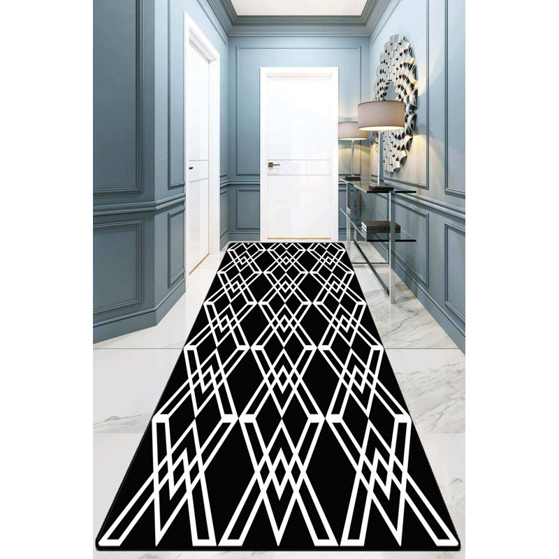 Antibacterial Hall Carpet, 100% Polyester, 31.5 x 78.7 Inches | 10 mm Pile Height, Non-Slip Underside, Machine Washable | Durable Dot Base, Perfect for Entryways & High-Traffic Areas, Easy to Maintain