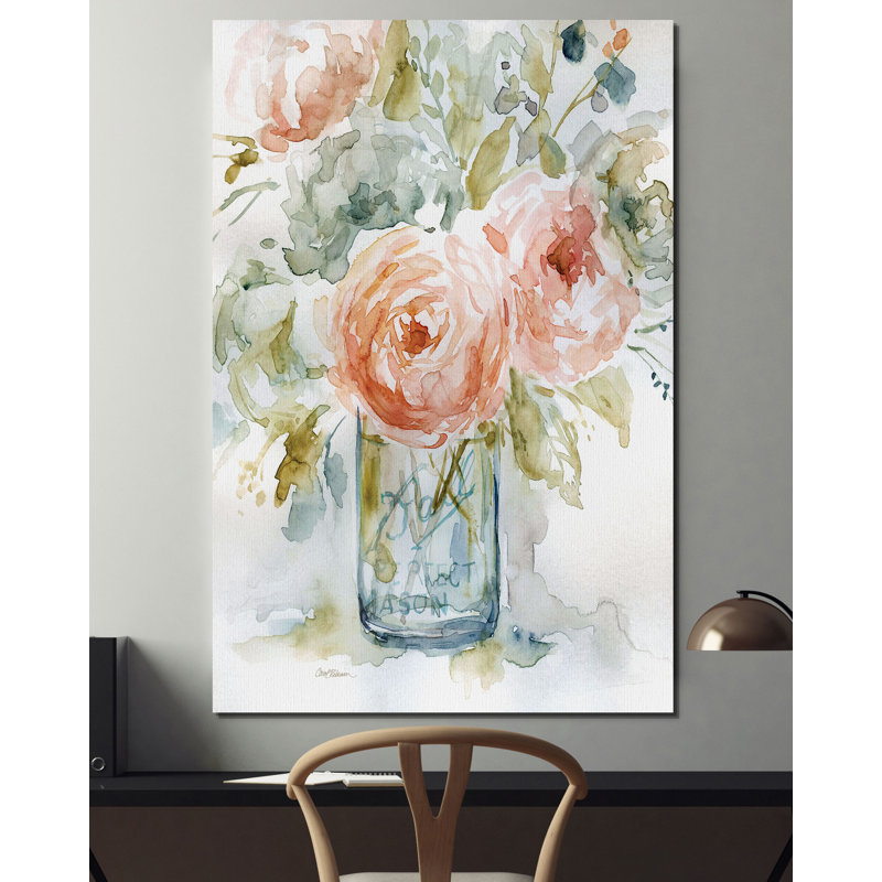 « chou roses i », reproduction, H 48 po x l 32 po x P 1,5 po, Toile tendue