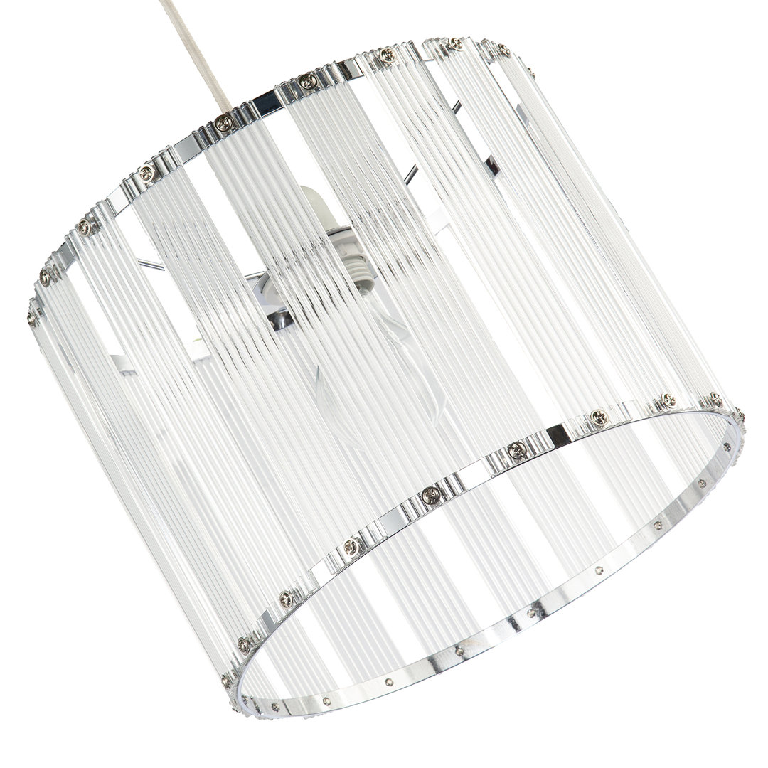 20cm H Acrylic Drum Pendant Shade ( No Direct Attachment Method ) in Clear