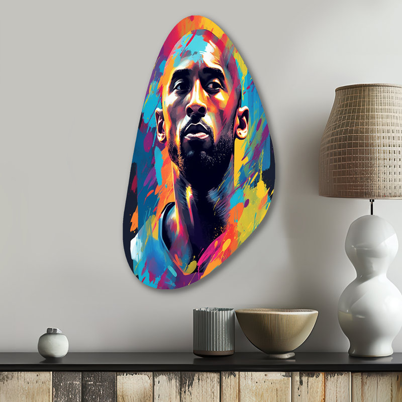 Kobe Memory II - forme irrégulière, art de basketball en métal, sculpture murale asymétrique en métal, H 31 po x l 17 po