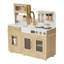 Ensemble de cuisine de jeu Teamson Kids Little Chef Chypre en bois avec 14 accessoires, dosseret en faux marbre et accents dorés
