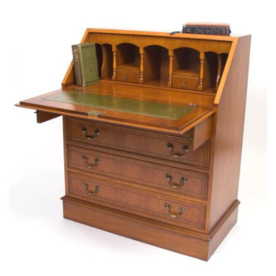 Tarporley Leather Solid Wood Executive Desk