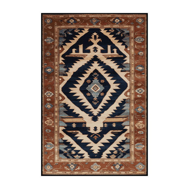 Tapis brun lavable à la machine, Rectangle 6 pi x 9 pi