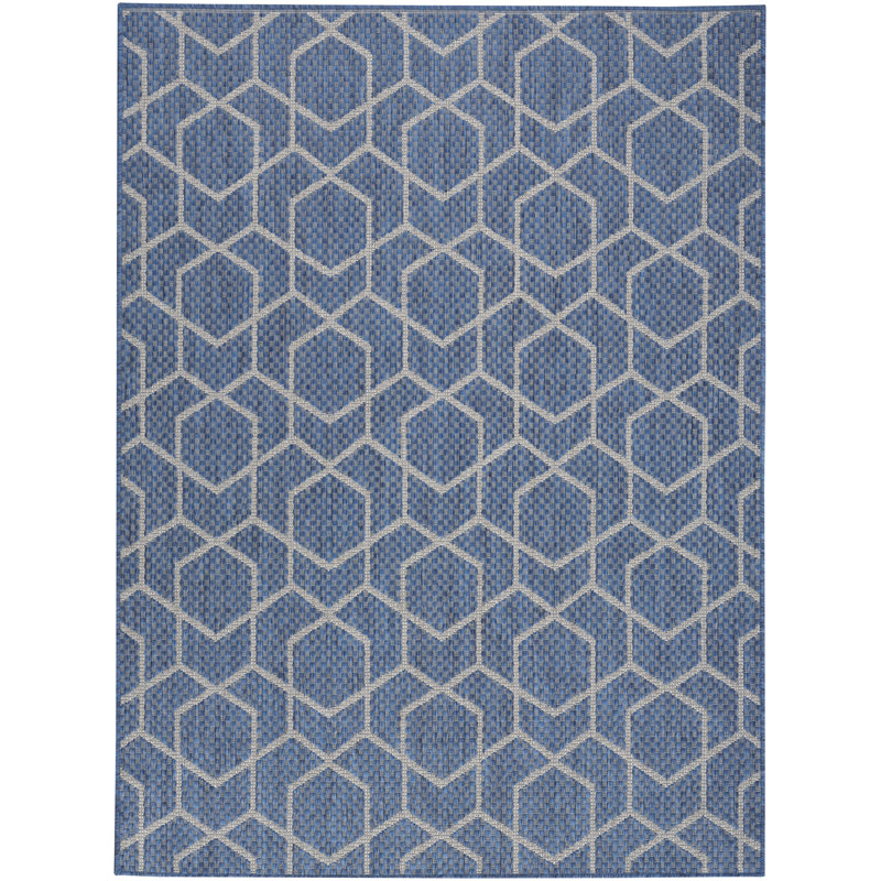 Reidy Modern Indoor/Outdoor Rug, Rectangle 4' x 6', Denim