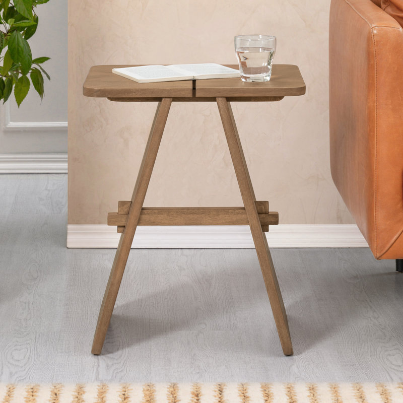 Lohan Solid Wood Rectangle Top End Table