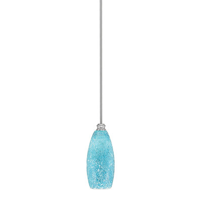 Mini-luminaire suspendu à tige avec verre fusion turquoise 5,5 po Edge