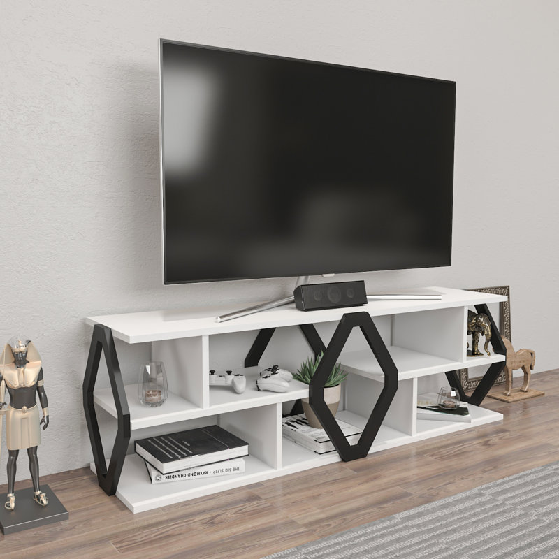 Dajanae TV Stand, White/Black
