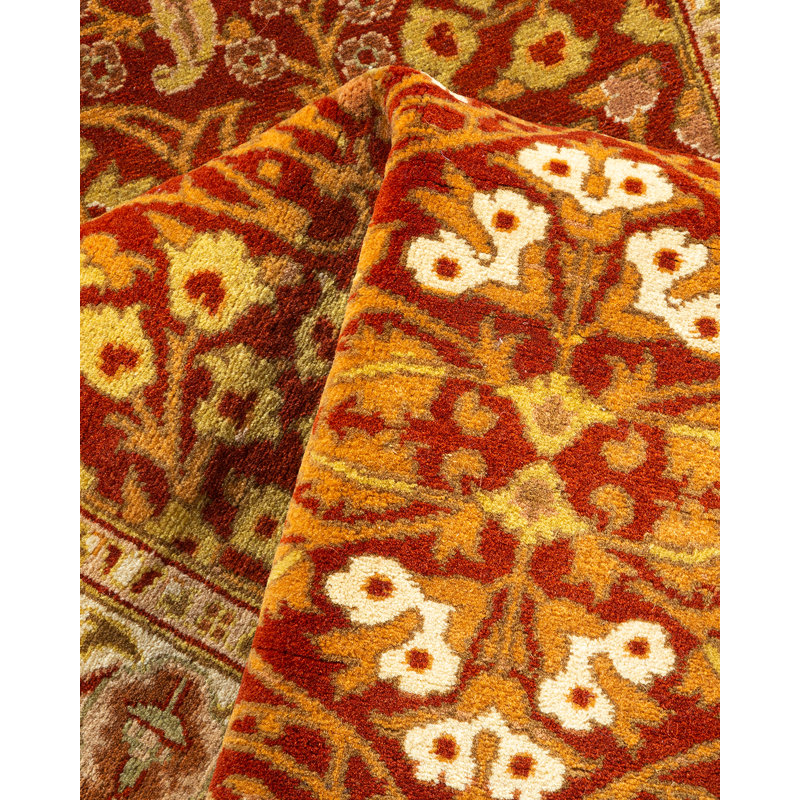 One-of-a-Kind Hayner Hand-Knotted 2'8" x 8'3" Runner Wool Area Rug in Orange