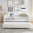 Full-Size Upholstered Daybed with Pull-Out Trundle, Boucle Fabric