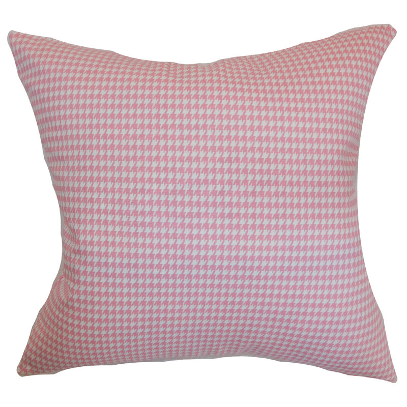 Lviv Geometric Feather Reversible Throw Pillow, Baby Pink