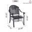 Chaise de patio en aluminium coulé 4 pièces avec cadre noir et coussins bleus-715244954-715244959