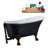 55" Streamline Clawfoot Soaking Acrylic Bathtub With Drain, Clawfeet, and Bamboo Tray-66366767-66366770