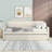 Twin Size Upholstered Daybed with Trundle & USB Charging, Trundle Can Be Flat or Elevated,Beige-118566430