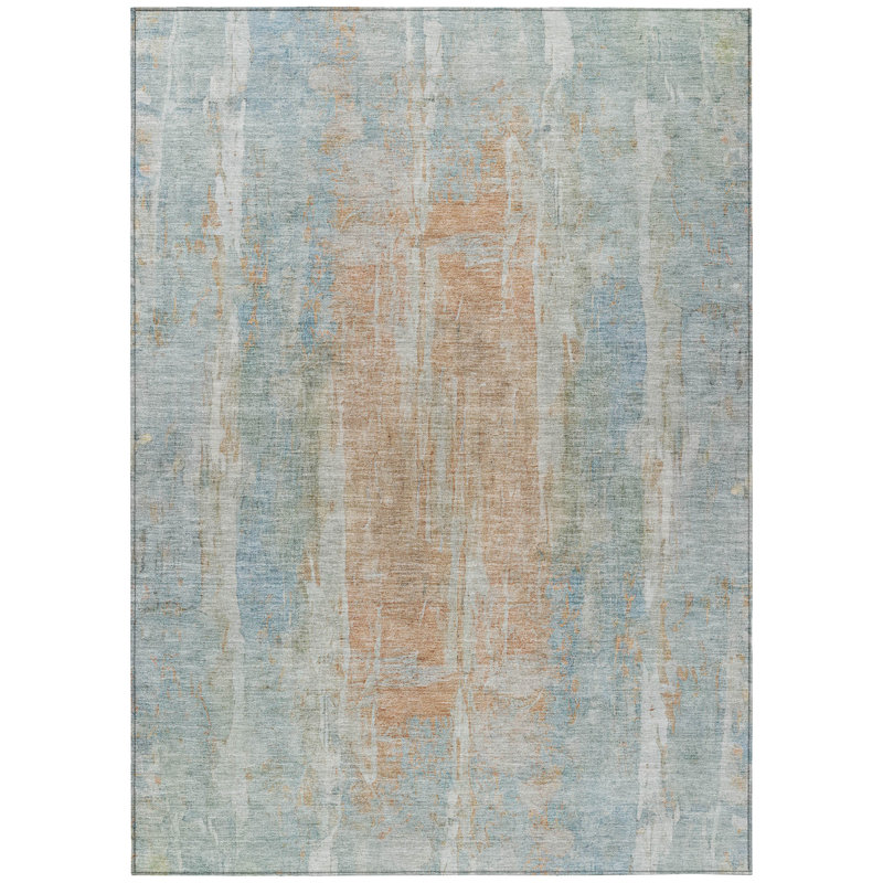 Machine Washable Indoor/Outdoor Matteson ACN2309 Abstract Rug, Rectangle 10' x 14'