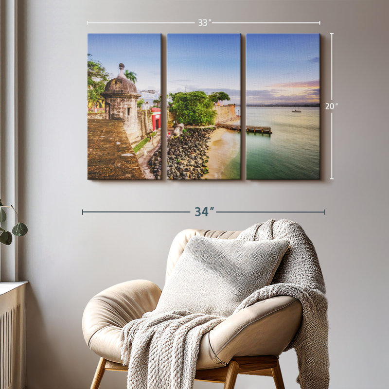 «Coast Of San Juan» sur toile, H 20 po x l 33 po x P 1,25 po