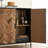 38” Two-Door Reclaimed Wood Parquet Storage And Accent Cabinet