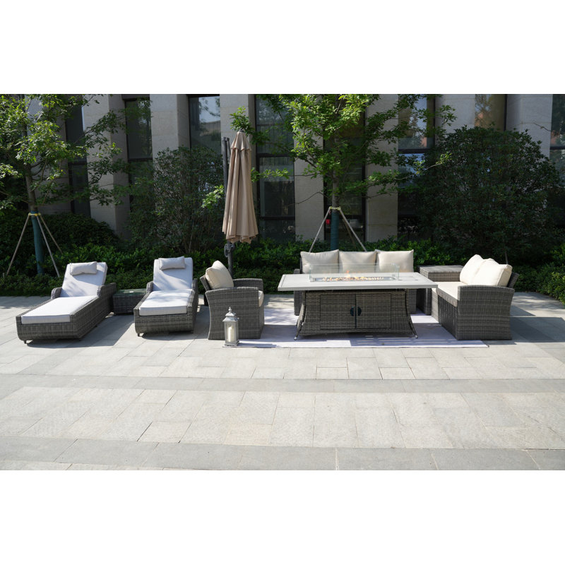 Alseepa 8 - Person Patio Conversation Set with Cushions