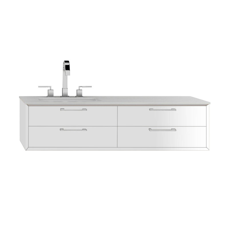 Gemelli 47.75'' W Single Bathroom Vanity Base, Gloss White