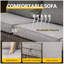 Ensemble de conversation de patio en osier 2 pièces avec coussins gris et table basse-1398042007