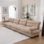 Canapé modulaire modulaire Cloud, canapé modulaire moderne pour le salon, canapé modulaire à assise profonde avec accoudoirs ronds 6 coussins, canapé confortable en flanelle 4 places pour chambre à coucher-1551080539