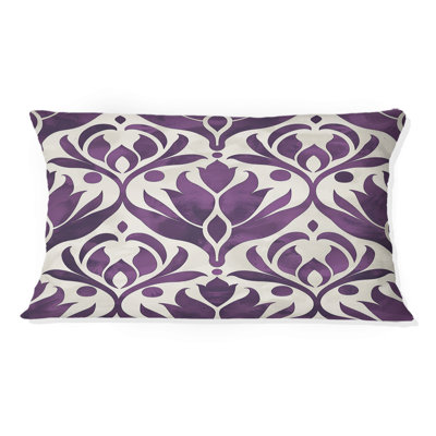 Coussin lombaire mauve et damassé Elegance