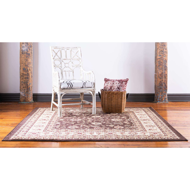 Rosaria Floral Indoor Rug, Square 4'1"