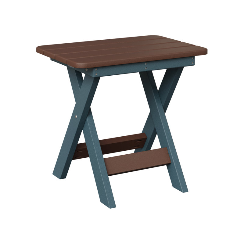 Berlin Gardens Folding End Table, Chocolate Brown, Slate