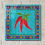  Art mural en verre acrylique 12 po x 12 po «Manyo Caliente 1» par Farida Zaman