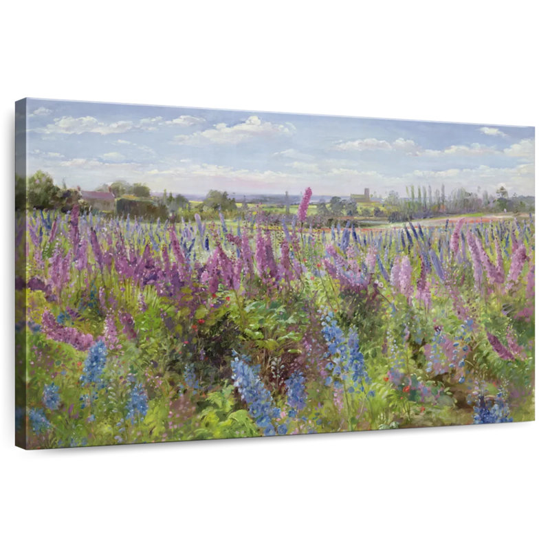 Delphiniums et coquelicots Alvord, H 30 po x l 45 po