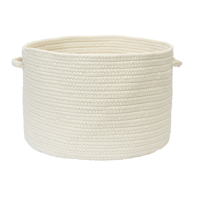 Panier de rangement tressé intérieur / extérieur, H 12 po x l 18 po x P 18 po, Blanc