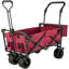 Chariot utilitaire de jardin pliable avec roues, très grand chariot pliant avec auvent amovible et rangement arrière, parfait pour le camping, l'épicerie, le magasinage (rouge) | Idée de cadeau-123320822-123320824