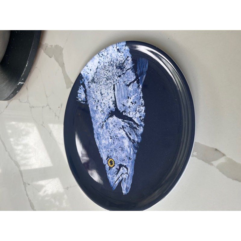 Assiette vivaneau bleu marine - vaisselle côtière