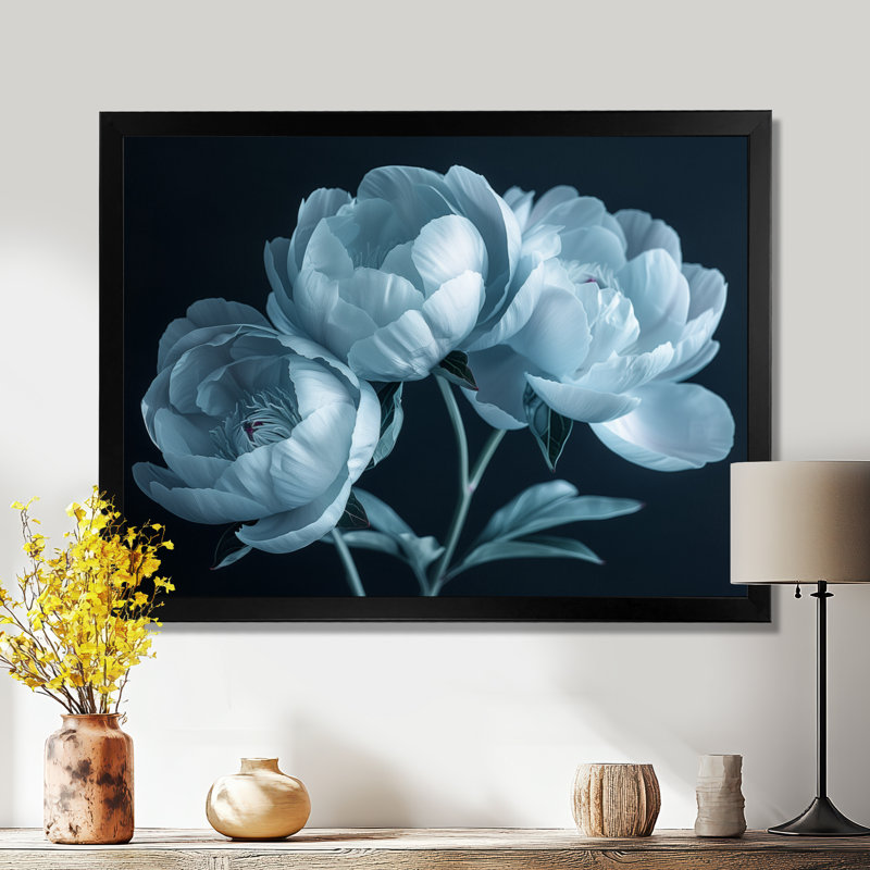 Rolston - Peonies Wall Decor, 34" H x 44" W, Black Framed
