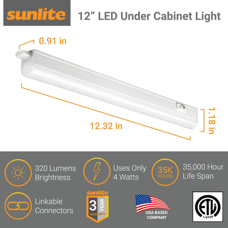 LED 12.32'' Under Cabinet Linkable Light Bar
