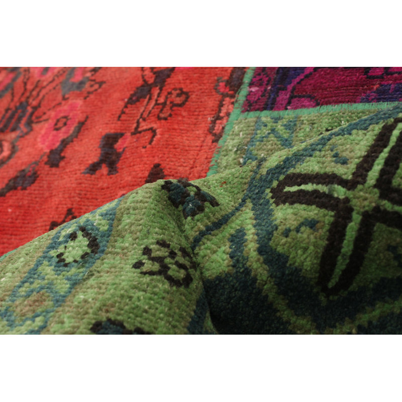 Tapis de couleur patchwork vert 6 pi 7 po x 8 pi 11 po